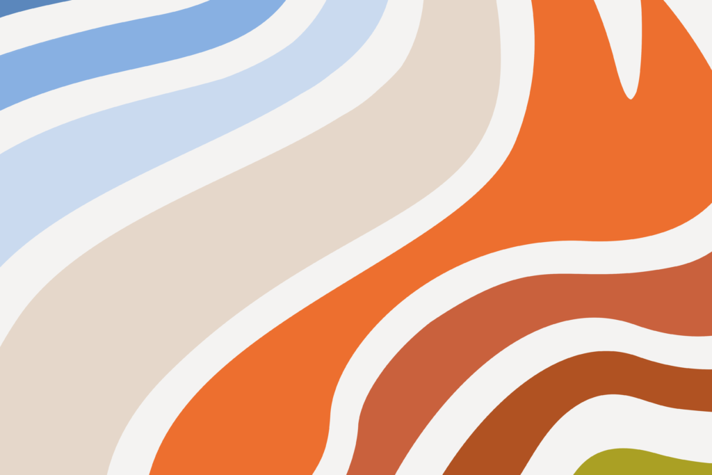 A graphic representing the five elements in chinese philosophy. The five elements, water, metal, fire, earth, and wood are all incorporated together and depicted in the form abstract lines.